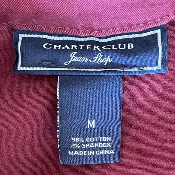 Like New Charter Club Maroon Cotton Jacket Size Medium - Picture 4 of 6